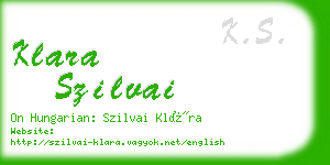 klara szilvai business card